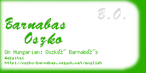 barnabas oszko business card